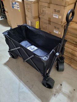 Portable Folding Wagon with big wheels 35"L × 19"W × 22" H