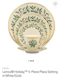 Lenox Holiday Millennium Edition 5 Piece Place Setting In White/Gold - NEW IN BOX