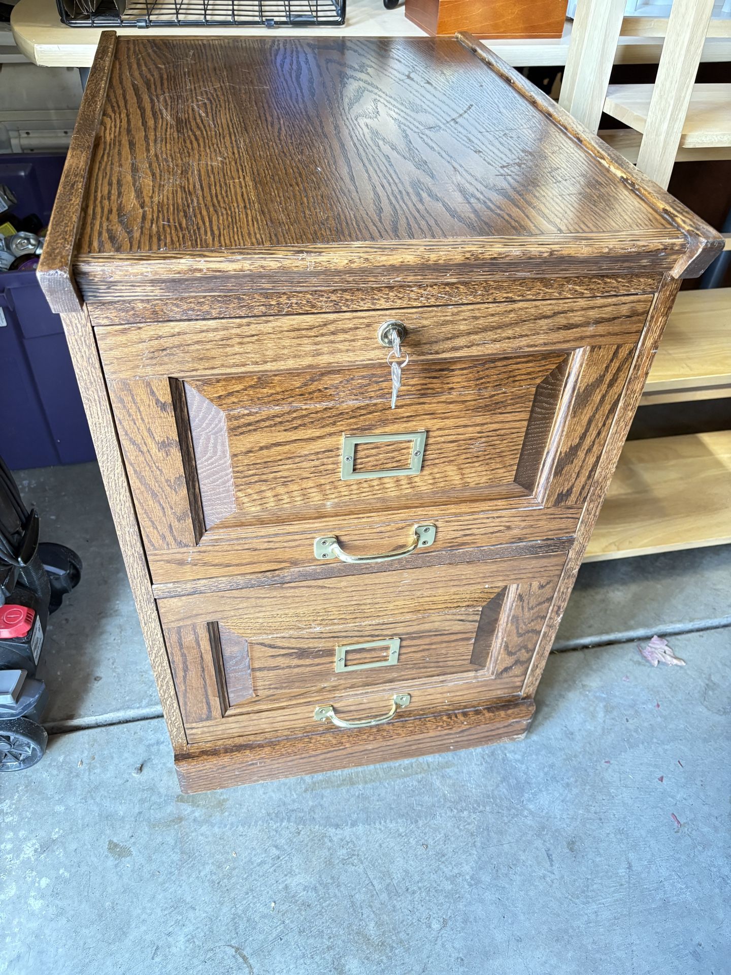 Wood File Cabinet With Keys