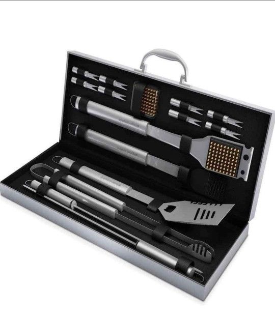 16 peice BBQ grill tool set with case