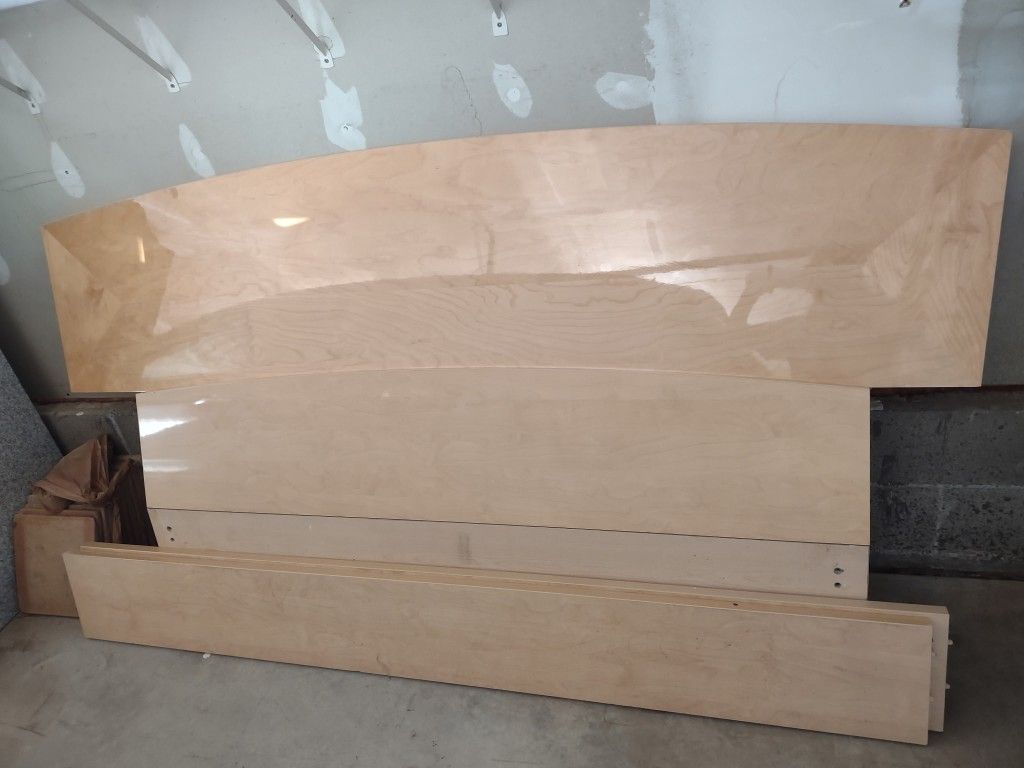 Norwegian Wood Bed And Metal Frame, Queen  And Can Adjust To King 