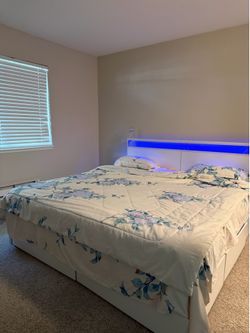 KING BED FRAME + KIND 14” MATTRESS