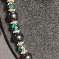 Handmade Necklace w/ Sterling Silver & Swarovski Crystals 