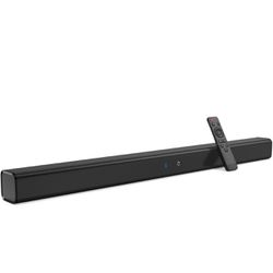 TV Soundbar, Wired & Wireless Bluetooth 5.0 Stereo Sound bar for TV, Three Equalizer Mode Audio Speaker for TV, Optical/Aux/RCA Connection, Wall Mount