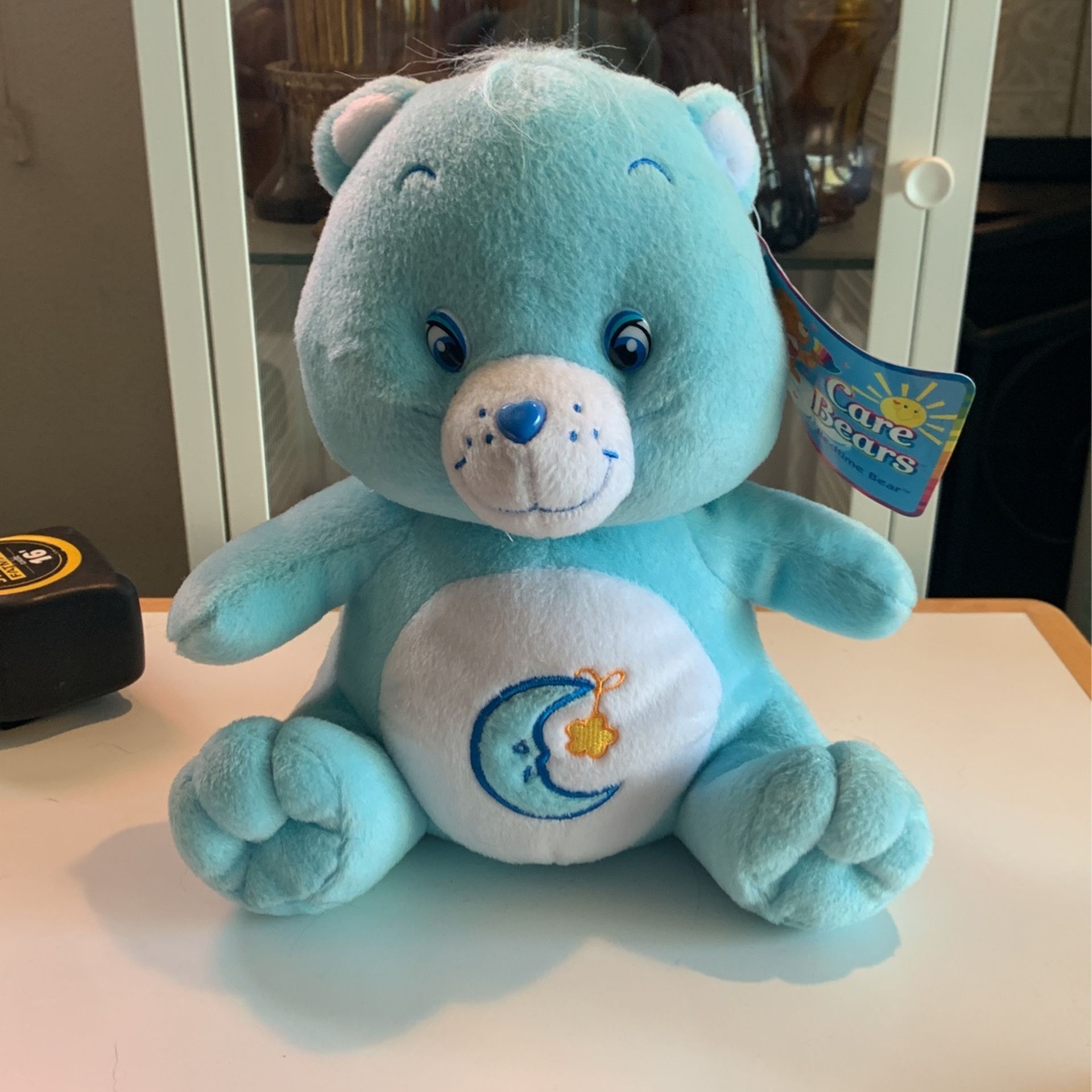 9” Care Bear Collection 2003 Blue Bedtime Bear With Moon On Tummy, collectable toy