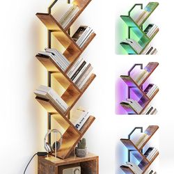 Tree bookshelves with LED 6 tier X(375)