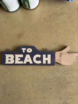 Wood Beach Sign