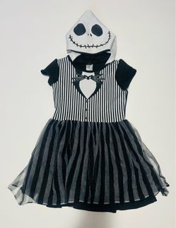 Disney Nightmare Before Christmas Jack Skellington Tutu Up Gown w/hood 10-12