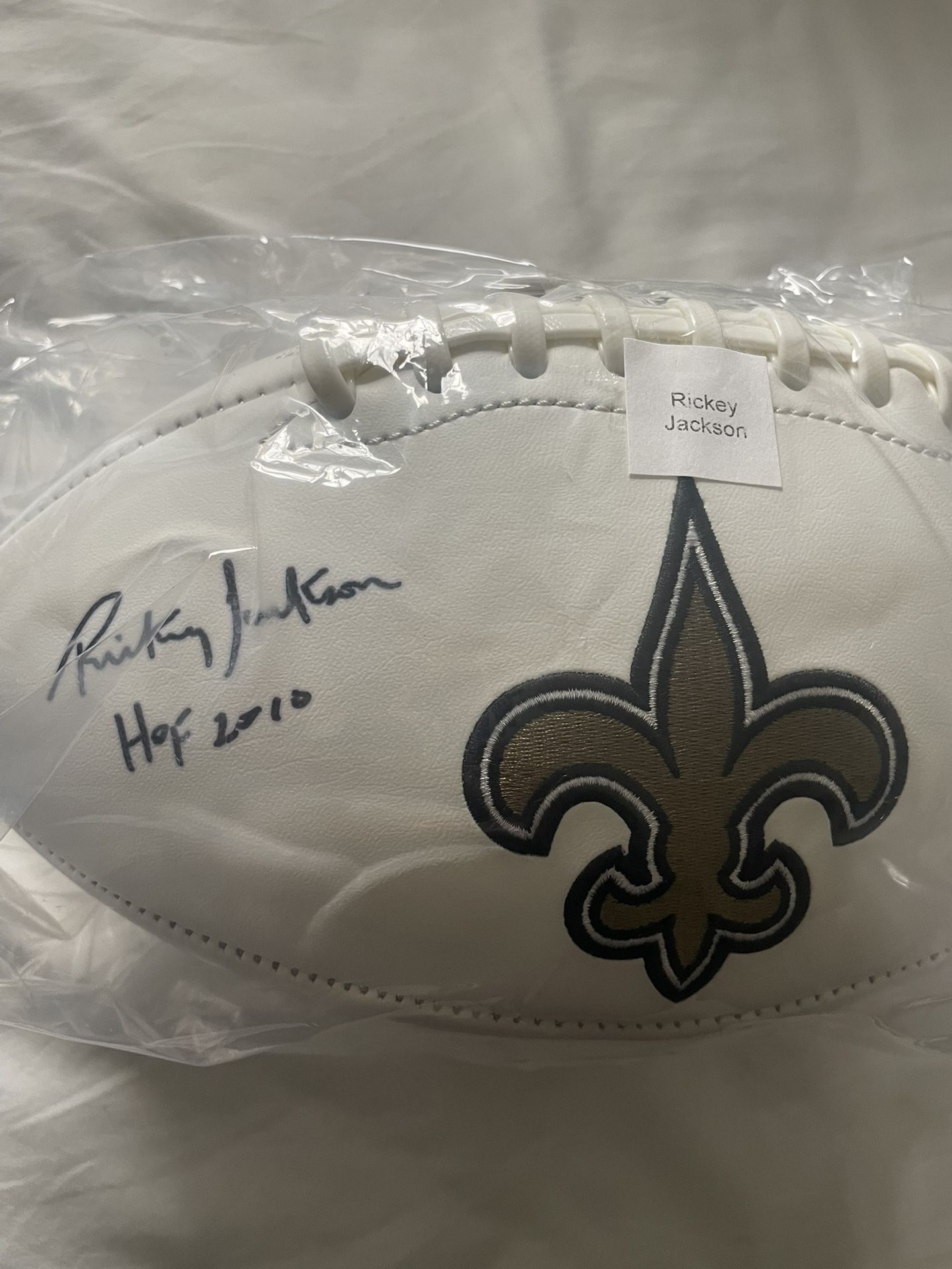 Rickey Jackson Saints Hall Of Fame Signed Football