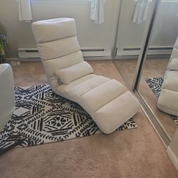 Clean Beige Floor Chaise With Vibrating Massage Pillow