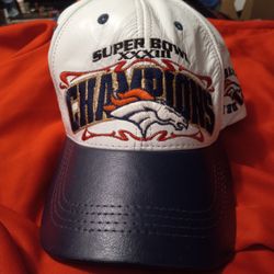 Leather Denver Broncos Super Bowl Hat