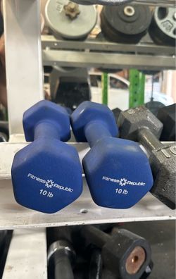 Fitness Republic  10 pound set of two dumbbells the price is for both together. Used in good condition Pick up in West Lancaster Cash only