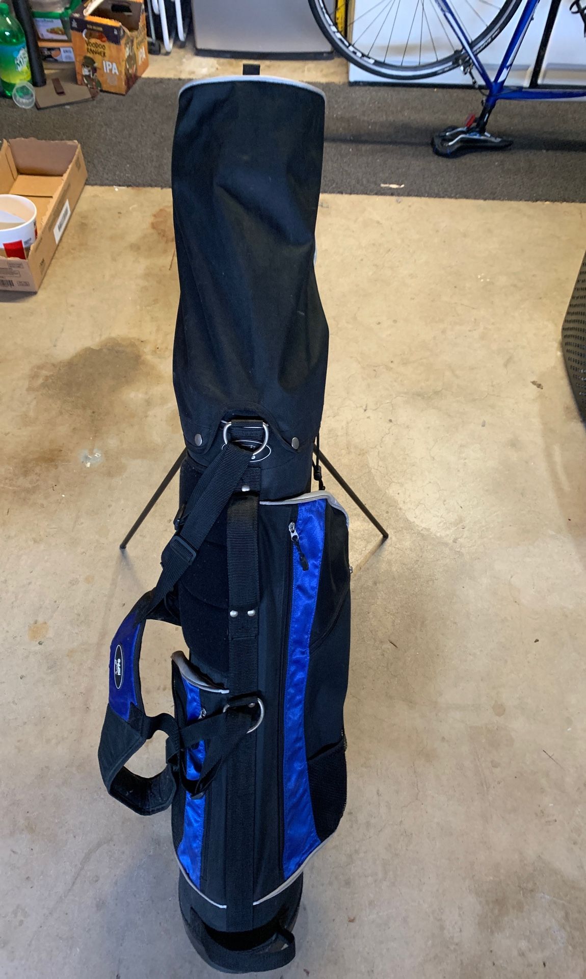 Hippo Attacker Golf Clubs and stand bags/carrying strap.