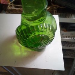 1970s Vintage CHIANTI SNAIL BOTTLE 3 liter Green Glass Wine Bottle 32.5" Tall Mazzoni
