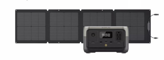 EcoFlow Solar Generator RIVER 2 256Wh+110W Solar Panel Certified Refurbished