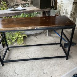 West Elm Console Table Metal Base. 50” X 18” Deep X 30” High