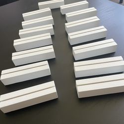 White Wooden Table Number/Place Holders, Set Of 15