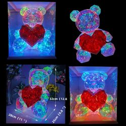 Color Changing LED Light Up Crystal Galaxy Teddy Bear Mother's Day Gift