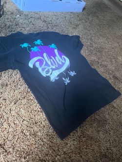 Black BLVD Graphic T-Shirt with Tropical Design