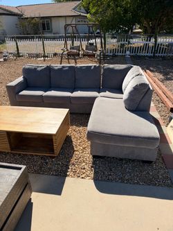 Light Grey Sectional Sofa with Right-Facing Chaise