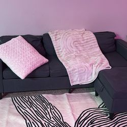 Convertible Sectional Sofa Couch, 3-Seat L-Shaped Sofa with Storage Ottoman