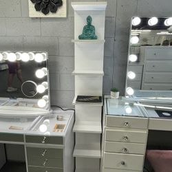 White Tall Vanity Shelf 