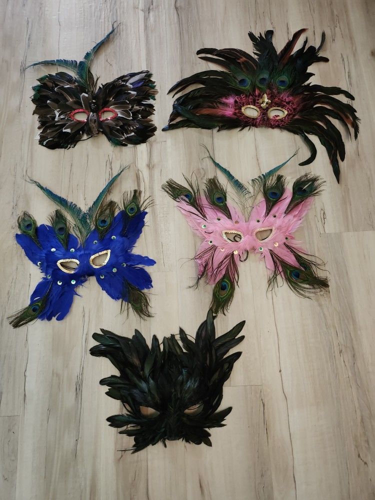 Mardi Gras Feather Masks