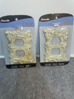 Amerelle Décor Antique White Cast Metal Outlet Covers – Set of 2