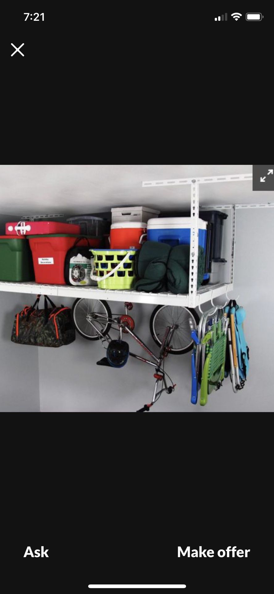 Garage storage rack