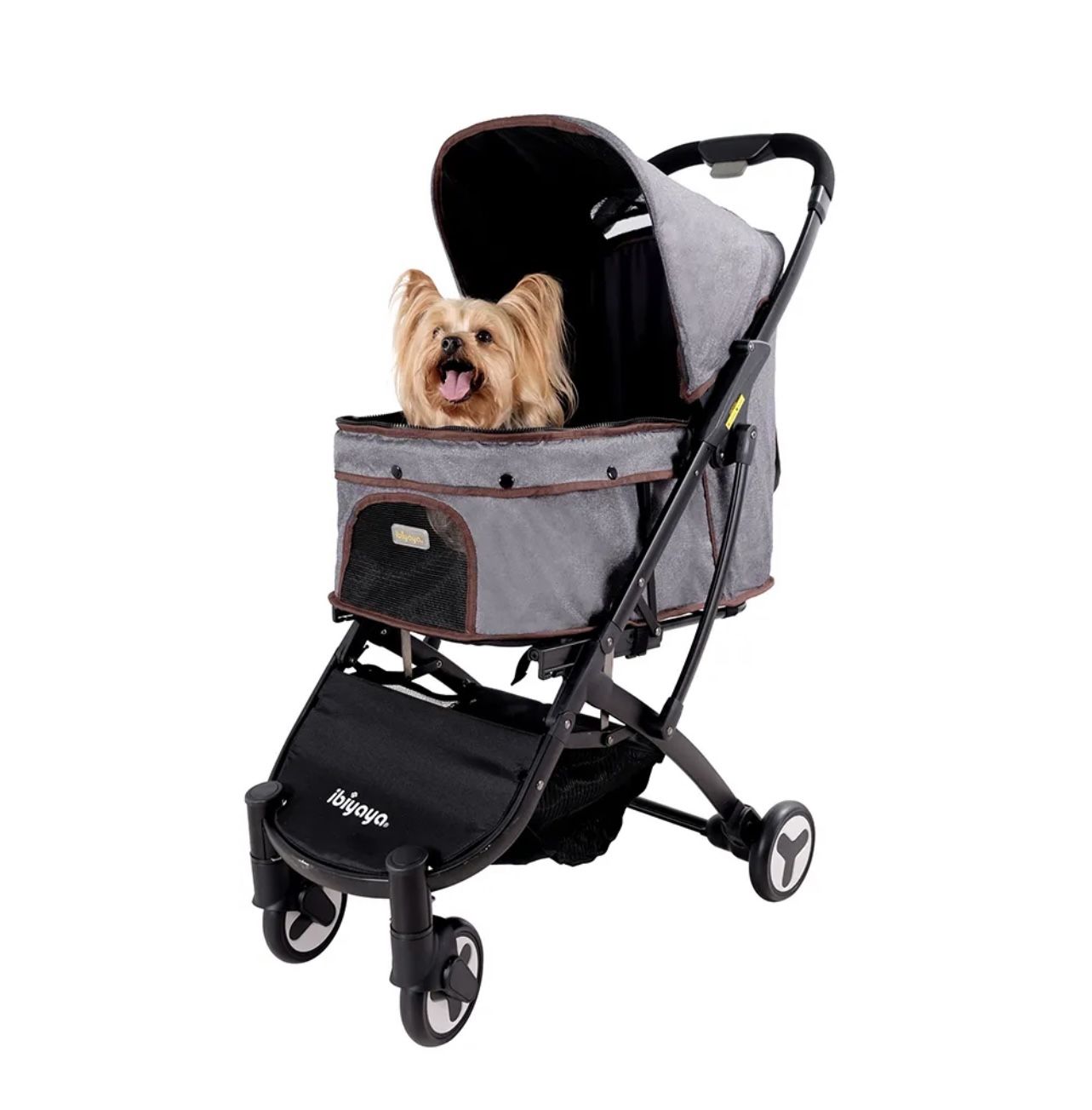 Pet Stroller ibiyaya Speedy Fold Pet Buggy Grey Jean