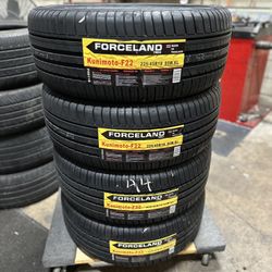 New Set Of (4) 225/45R18 Forceland Kunimoto A/S All Season Tires For Sale