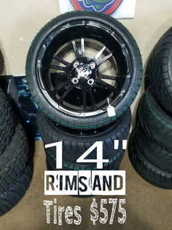 14" Golf Cart Rims and Tires Set of 4