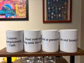 Set of 4 funny coffee mugs