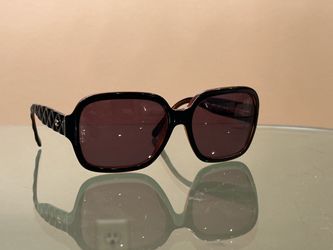 Vintage Authentic Chanel Matelasse 5124 Square Sunglasses Dark Brown Black Quilted Arms