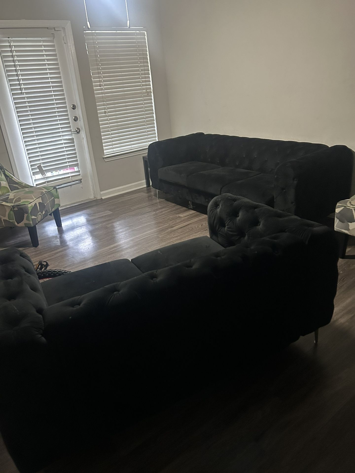 Living Room Black& Silver Sofa