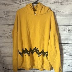 Yellow Peanuts Charlie Brown hoodie size 3XL
