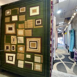 8x10 Area Rugs Carpet Rugs Modern Design Thick Colors Green Beige 