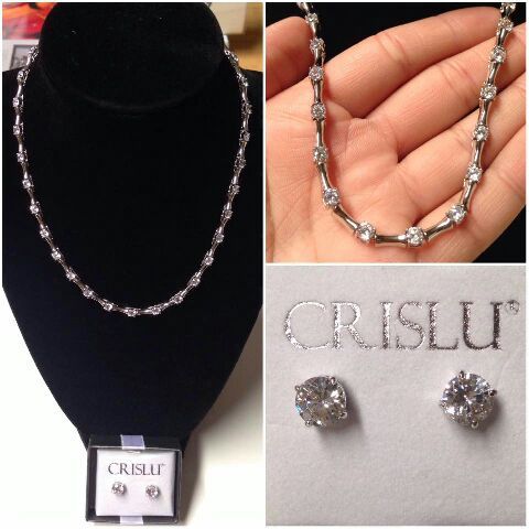 CRISLU BAMBOO NECKLACE & EARRINGS