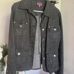 Moving, Women’s Black Jeans Jacket Size Medium 