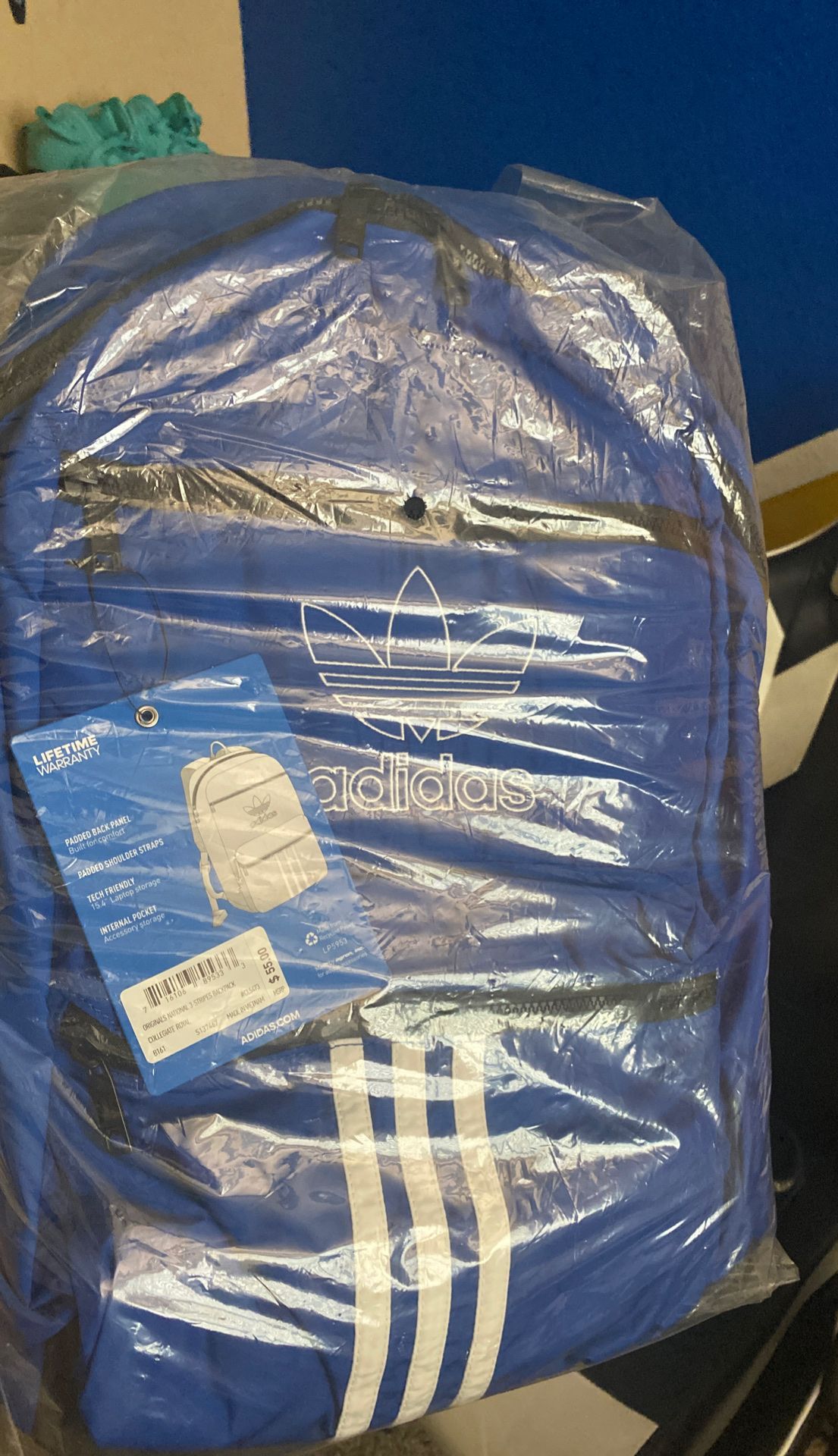Adidas blue backpack