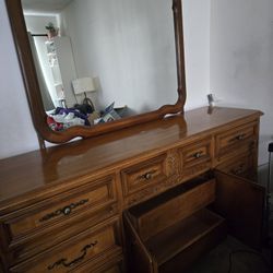 Armoire and Dresser With Mirror