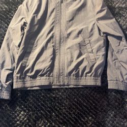 H&M Men’s Gray Lightweight Bomber Jacket – Size L – Windbreaker Style 