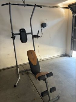 Pull up tower and adjustable bench