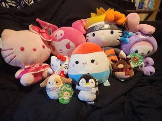Sanrio, Squishmallows plushies lot READ