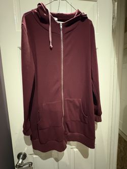Zeagoo Maroon Full Zip Hoodie Jacket L