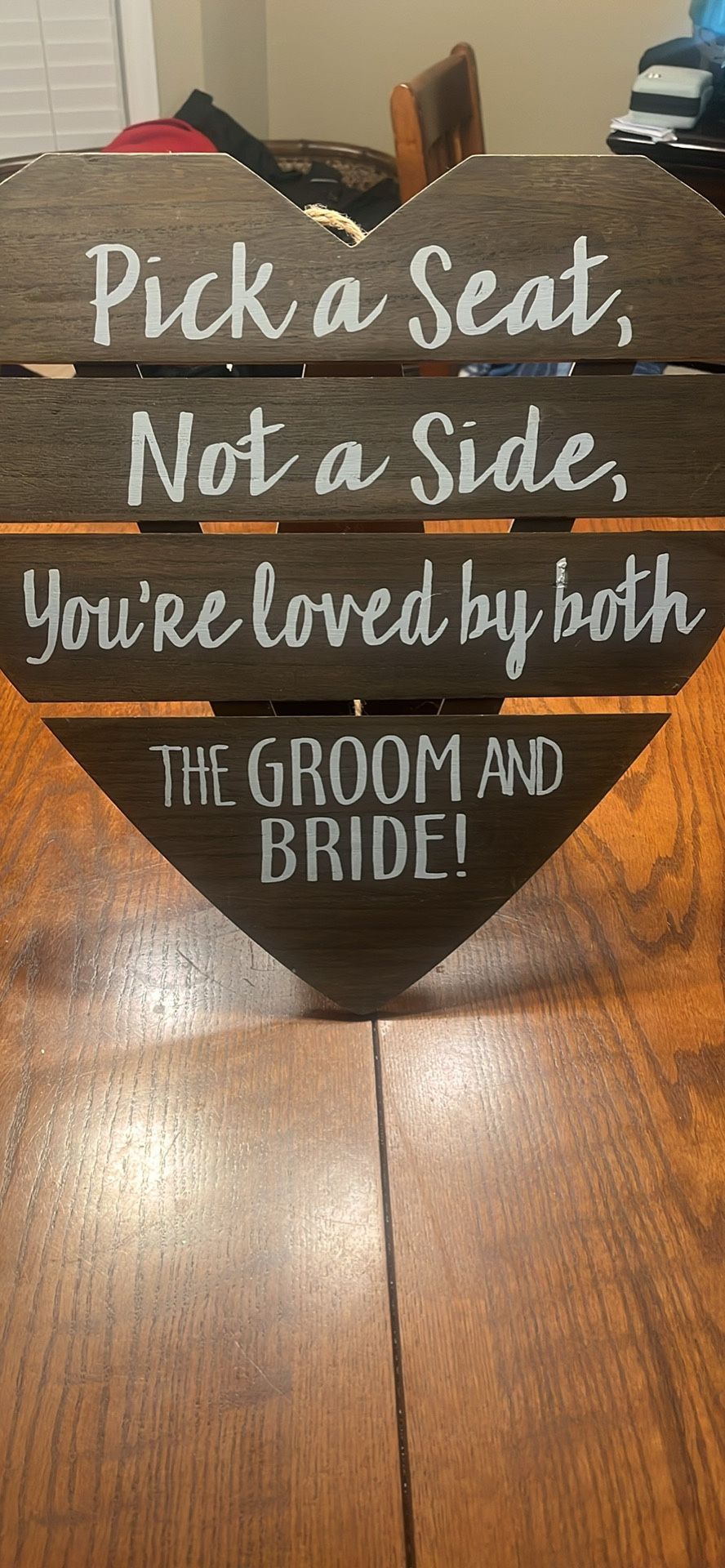 Wooden Heart Wedding Sign