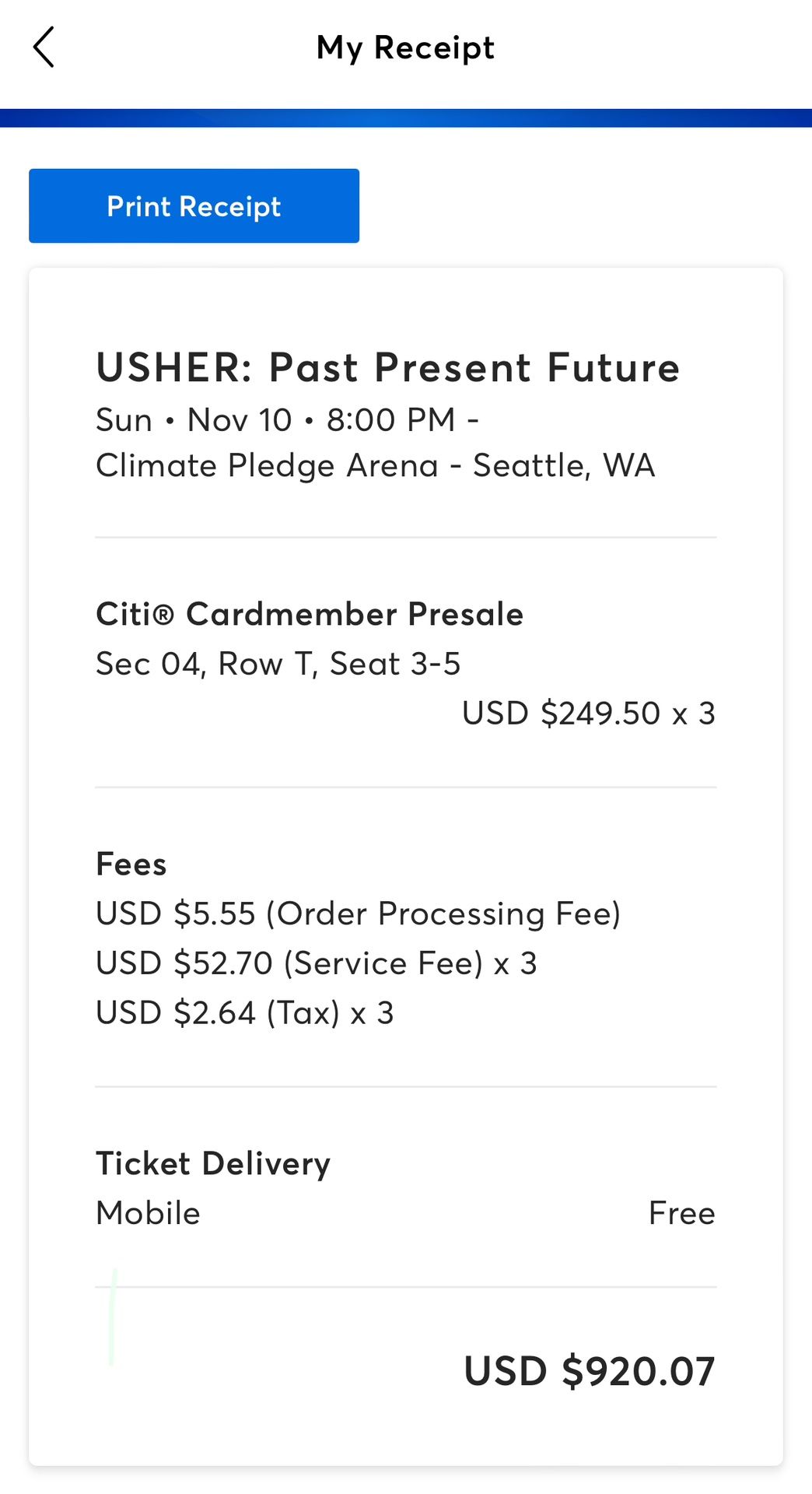 3 Balcony Usher Tickets