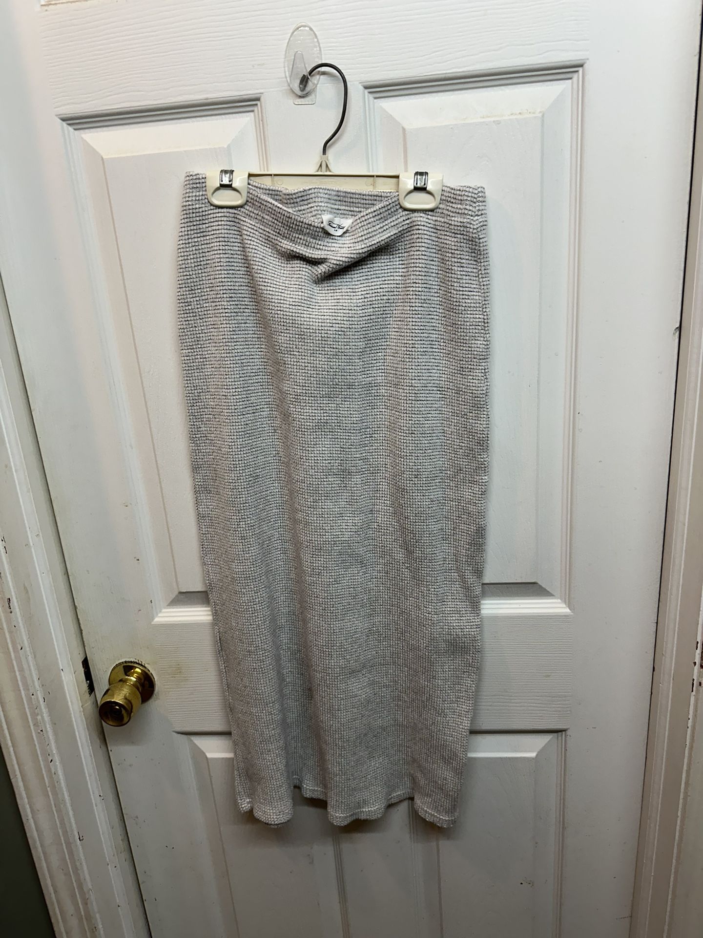 American Vintage Knit Midi Skirt SZ M Oatmeal Colored Portugal Stretch Like New