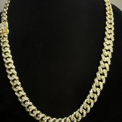 24” Iced Out Three Lock Box Chain – Gold Plated Over Stainless Steel – New