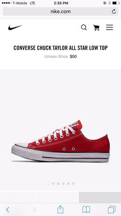 Red converse size 9